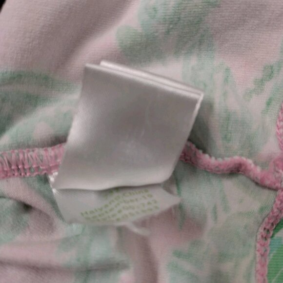 Lilly Pulitzer Sammy Pajama Shirt Youth Girls 4 Top Only Palms Pink Green Beach - Picture 7 of 14